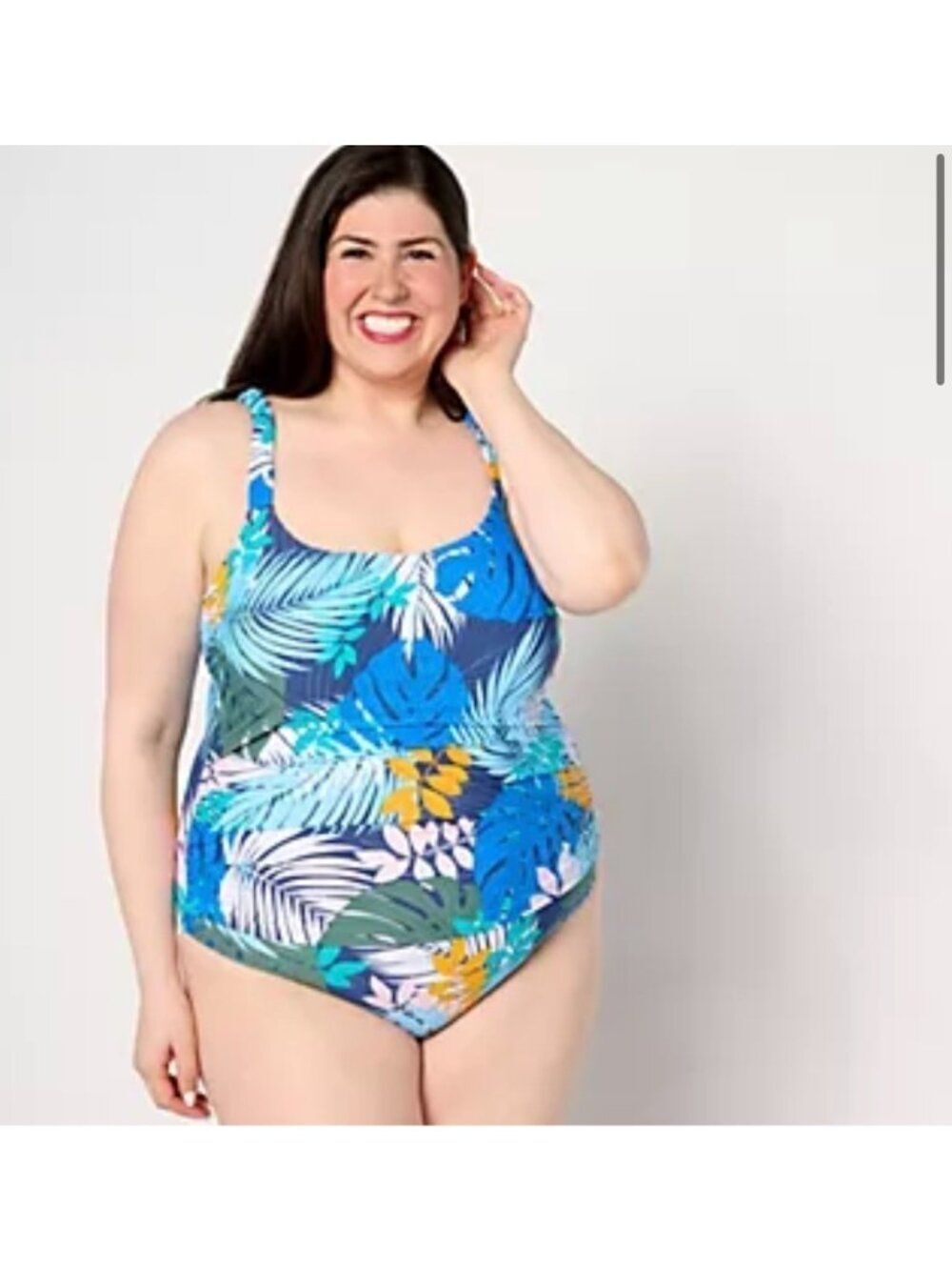 Jantzen Jolie Women’s Tummy Control Tropical Print One-Piece Swimsuit Size 16